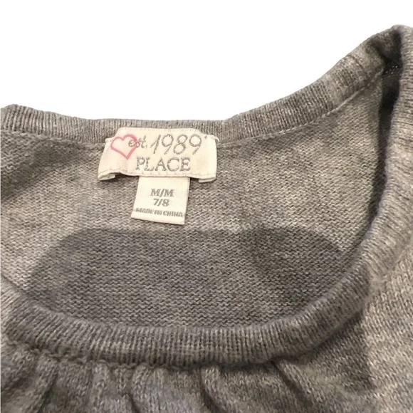 Children’s Place Girls Grey Gray Silver Sequin T Shirt Dress Girls Size 7/8 - Picture 8 of 8